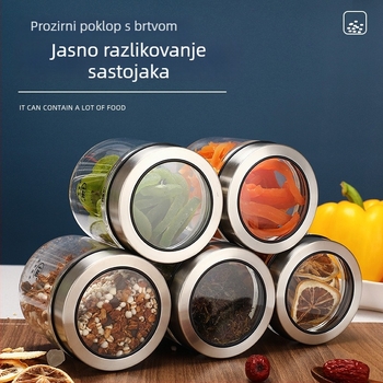 Staklena posuda za čaj i žitarice, okrugla, kapacitet 1–2 L, prehrambene kvalitete, hermetički poklopac