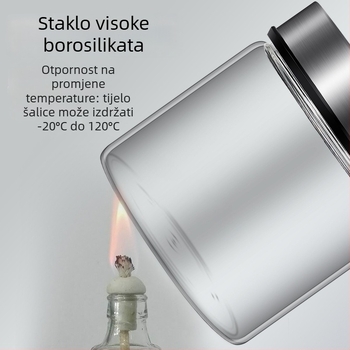 Staklena posuda za čaj i žitarice, okrugla, kapacitet 1–2 L, prehrambene kvalitete, hermetički poklopac