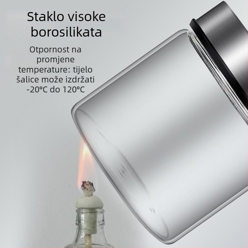Staklena posuda za čaj i žitarice, okrugla, kapacitet 1–2 L, prehrambene kvalitete, hermetički poklopac