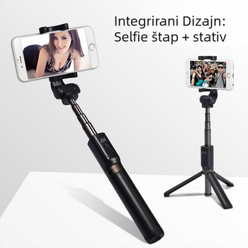 Bluetooth selfie štapić s tronožnim stativom WS-SQB645B – aluminijska legura, daljinsko upravljanje, universalni stil, mogućnost prilagodbe