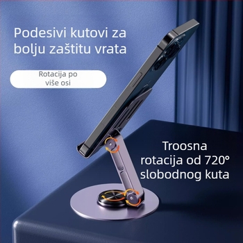 Okrećući nosač za mobitel s klipsom, za noćni ormarić i stol, univerzalni stalak za tablete i mobitele, protiv drhtanja