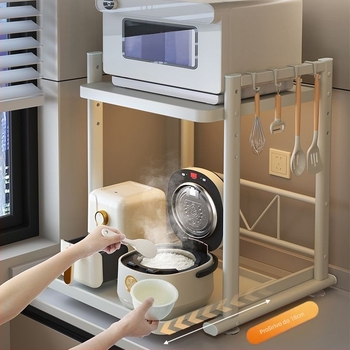 Stalak za kuhinju za mikrovalnu pećnicu s izvlačnim teleskopskim radnim pločama od nehrđajućeg čelika, brenda Hong le, model Storage rack, prilagođeno prema crtežima, stil modernog jednostavnog dizajna