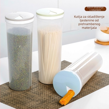 Kutija za pohranu tjestenine, prozirna, zatvara se, plastična, cilindrična, zapremina 301–500 ml, paket 10 kom.
