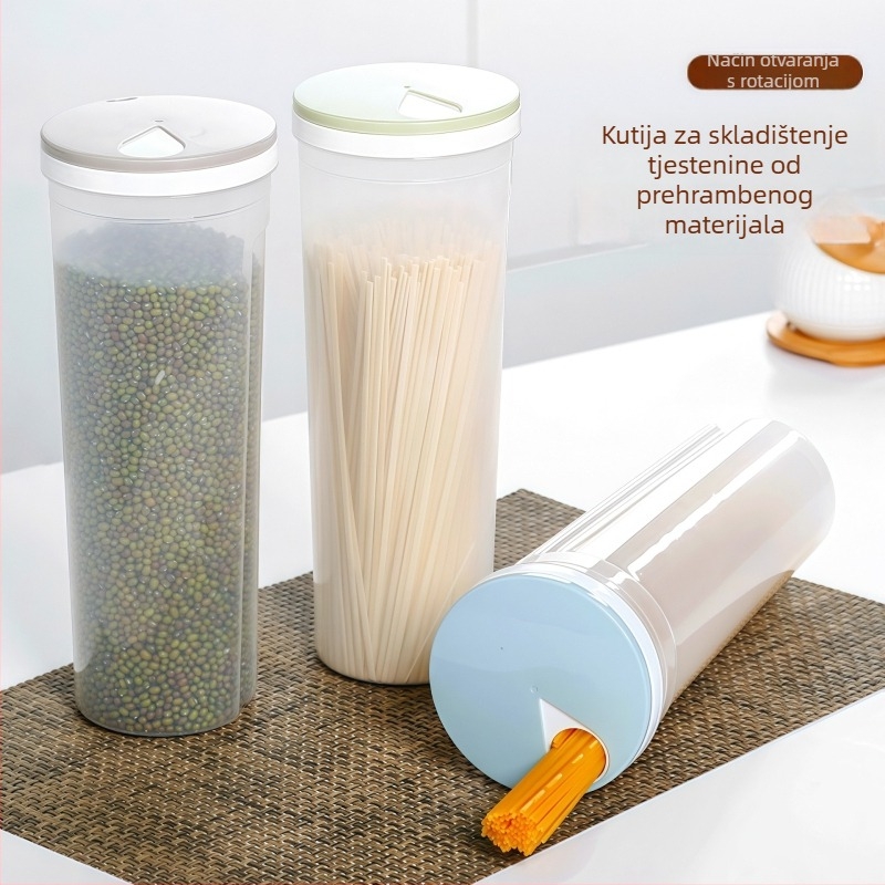 Kutija za pohranu tjestenine, prozirna, zatvara se, plastična, cilindrična, zapremina 301–500 ml, paket 10 kom.
