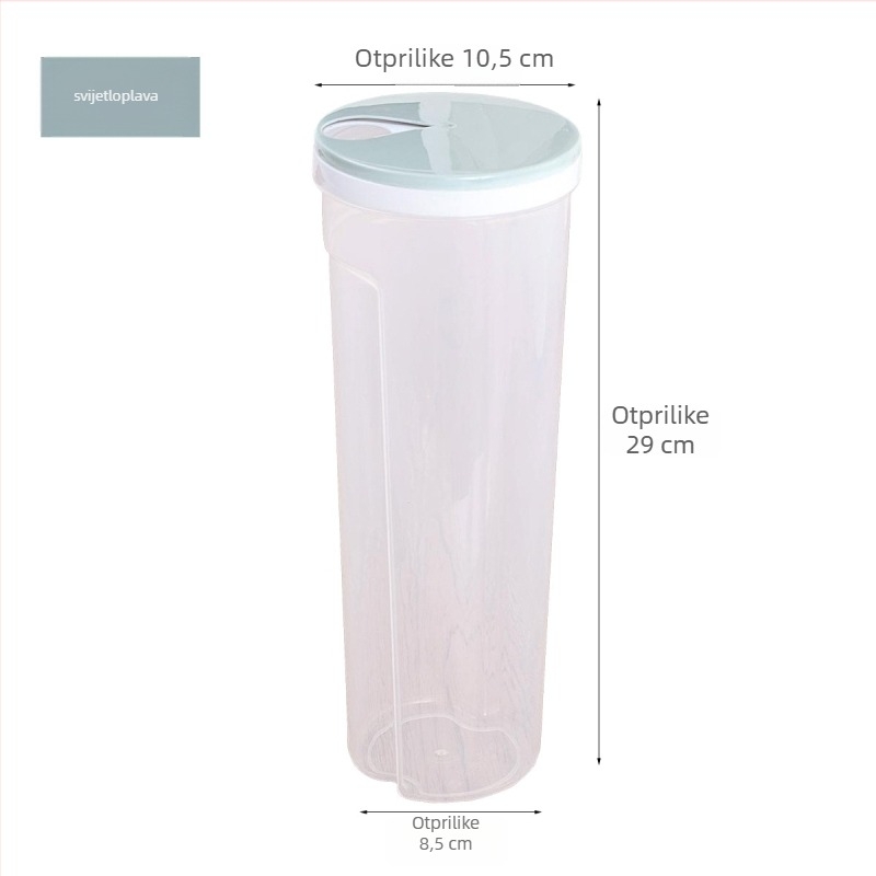 Kutija za pohranu tjestenine, prozirna, zatvara se, plastična, cilindrična, zapremina 301–500 ml, paket 10 kom.