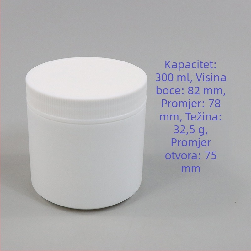 HDPE staklenka za kremu sa širokim vratom i poklopcem (HDPE; samoljepljive etikete; mogućnost otiska logotipa)