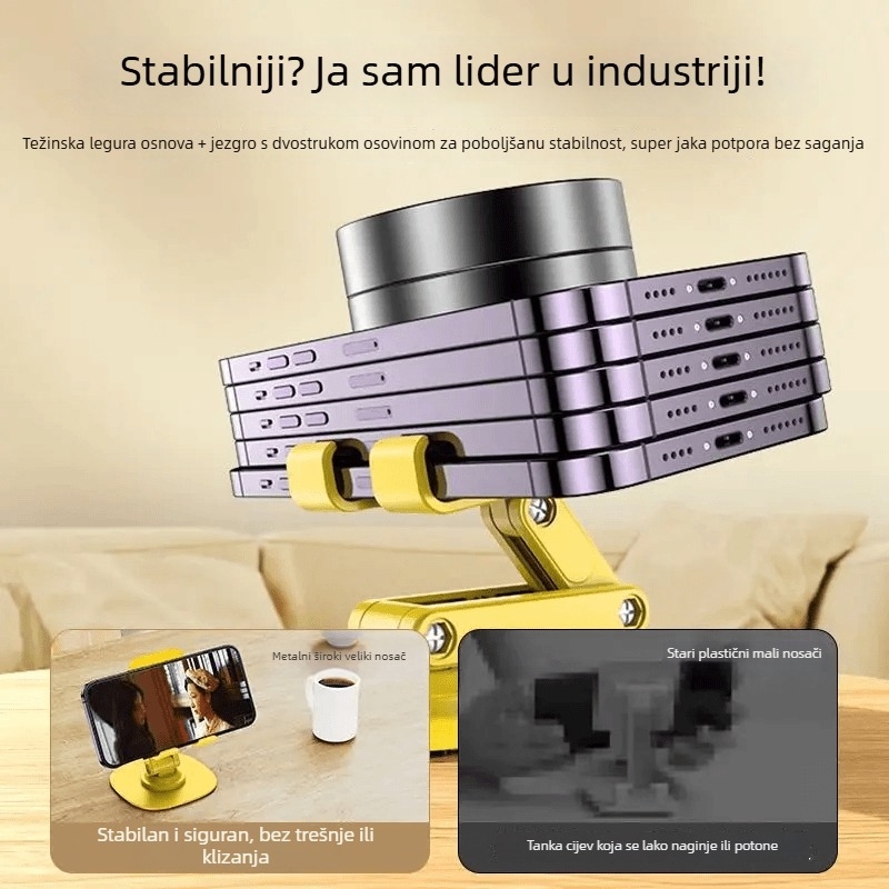 Sklopivi stolni držač za telefon i tablet, plastična konstrukcija, sklapan dizajn, držač za telefon i držač za tablet