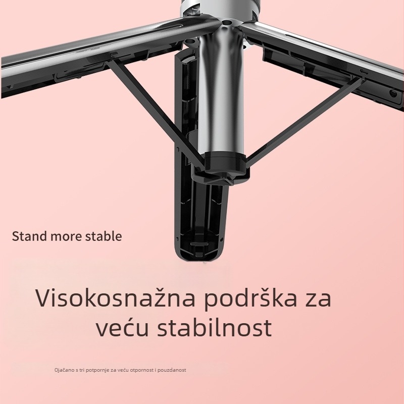 Bluetooth selfie-stativ s trojnožnom i rasvjetom, daljinski upravljač, Bluetooth podrška, univerzalni stil, materijal: nehrđajući čelik + ABS