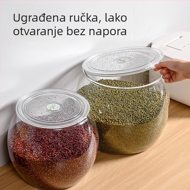 Plastična zatvorena posuda za kiseli krastavac, žitarice i čaj | Moderan minimalistički stil, okrugli oblik, mogućnost prilagodbe, premium kvaliteta