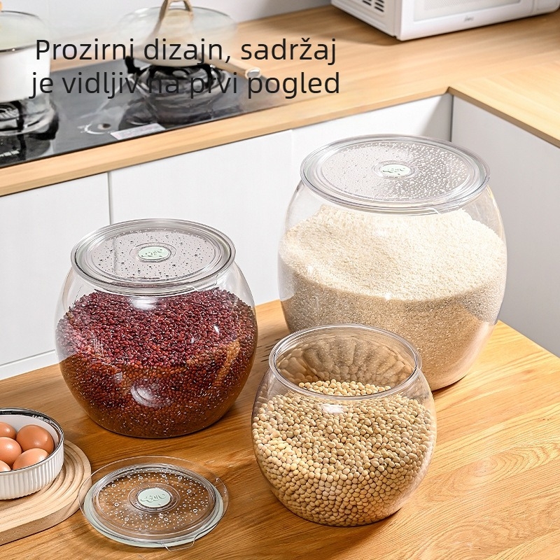 Plastična zatvorena posuda za kiseli krastavac, žitarice i čaj | Moderan minimalistički stil, okrugli oblik, mogućnost prilagodbe, premium kvaliteta