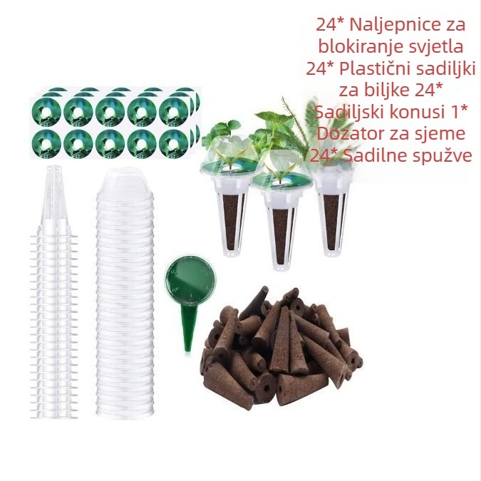 Hidroponska košarica za sadnju, kružna, plastična, za povrće — set od 24 ili 30 komada