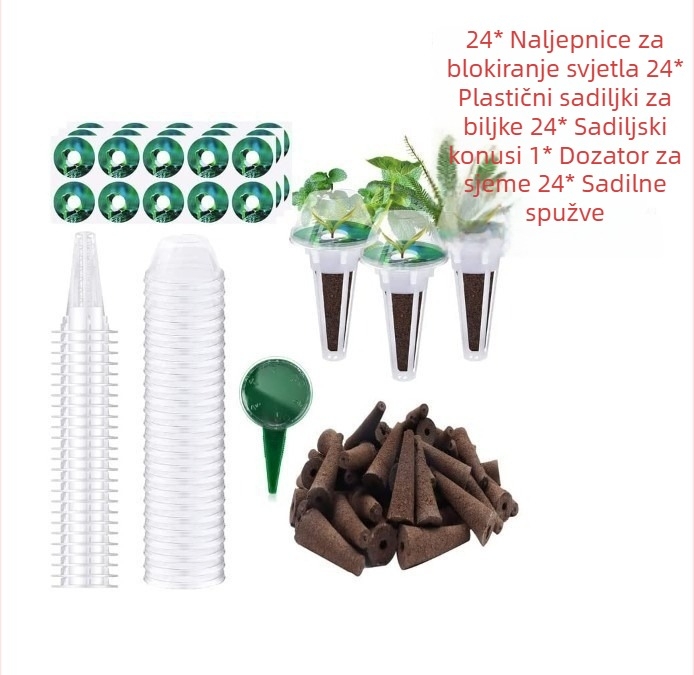 Hidroponska košarica za sadnju, kružna, plastična, za povrće — set od 24 ili 30 komada