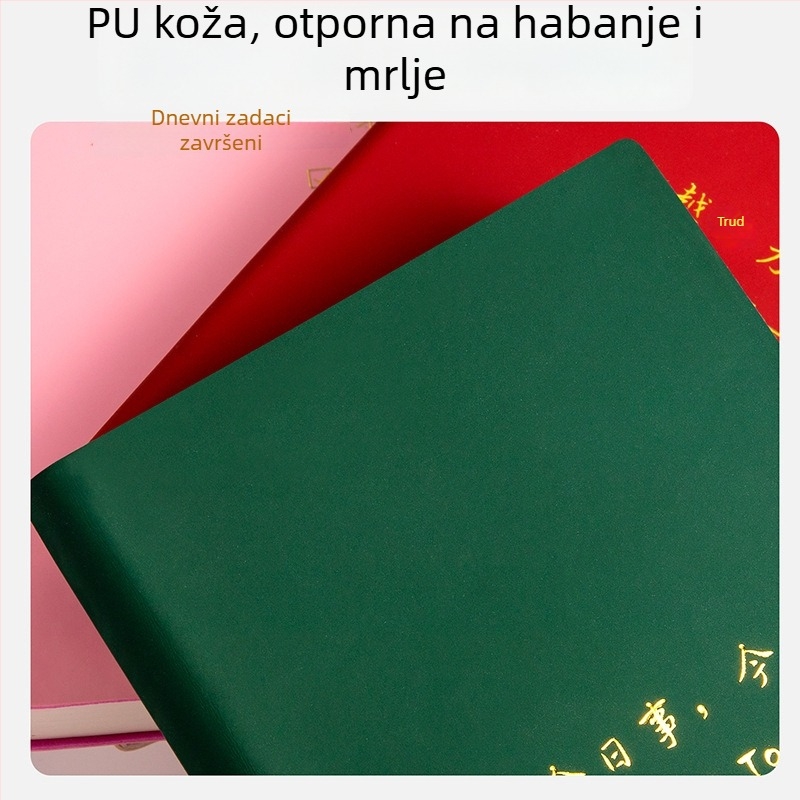 Bilježnica Xue De Le: dnevnik planiranja s TODOLIST-om, popis dnevnih zadataka, minimalistički stil, vezanje koncem, Daolin papir 80 g, 100–200 stranica