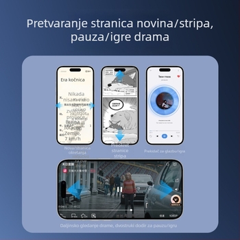 Bluetooth selfie štapić s prstenastim daljinskim upravljanjem – pokretanje videa, vertikalno snimanje, ABS, 30 g, Bluetooth 4.0, prilagodljivo