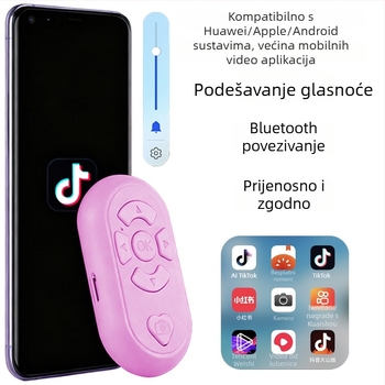 Bluetooth daljinski upravljač za selfie s višestrukim funkcijama za snimanje videa i prebacivanje stranica — BLE 6.1, ABS kućište, dimenzije 65×37×15 mm, težina 19 g, model DYYKQ