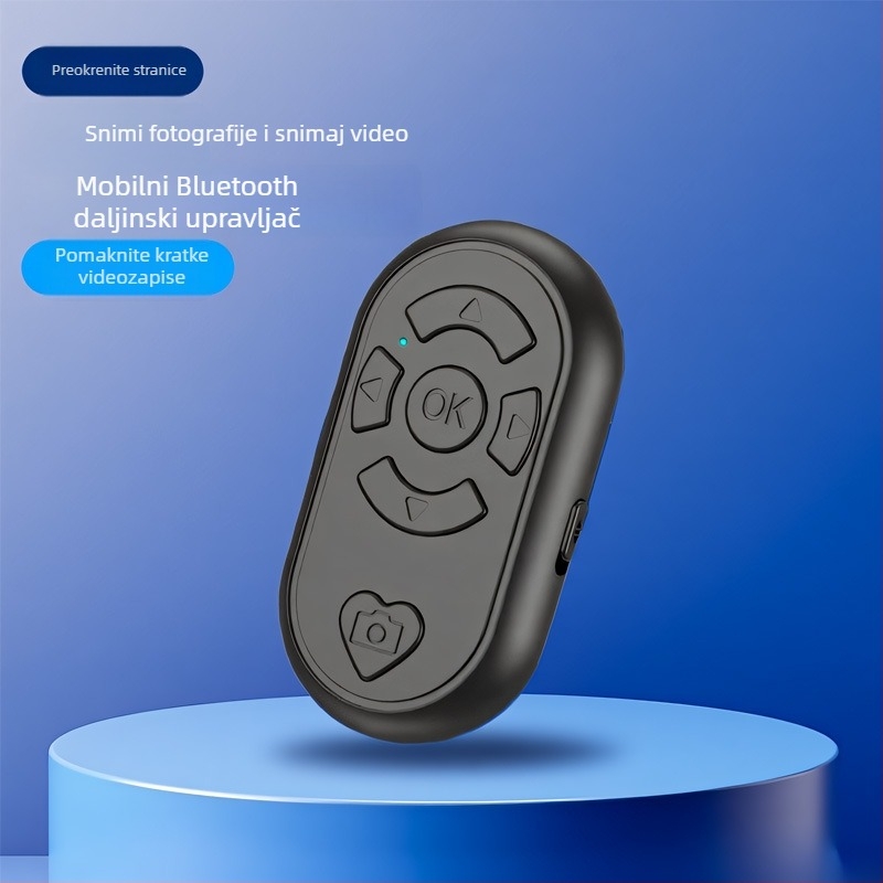 Bluetooth daljinski upravljač za selfie s višestrukim funkcijama za snimanje videa i prebacivanje stranica — BLE 6.1, ABS kućište, dimenzije 65×37×15 mm, težina 19 g, model DYYKQ