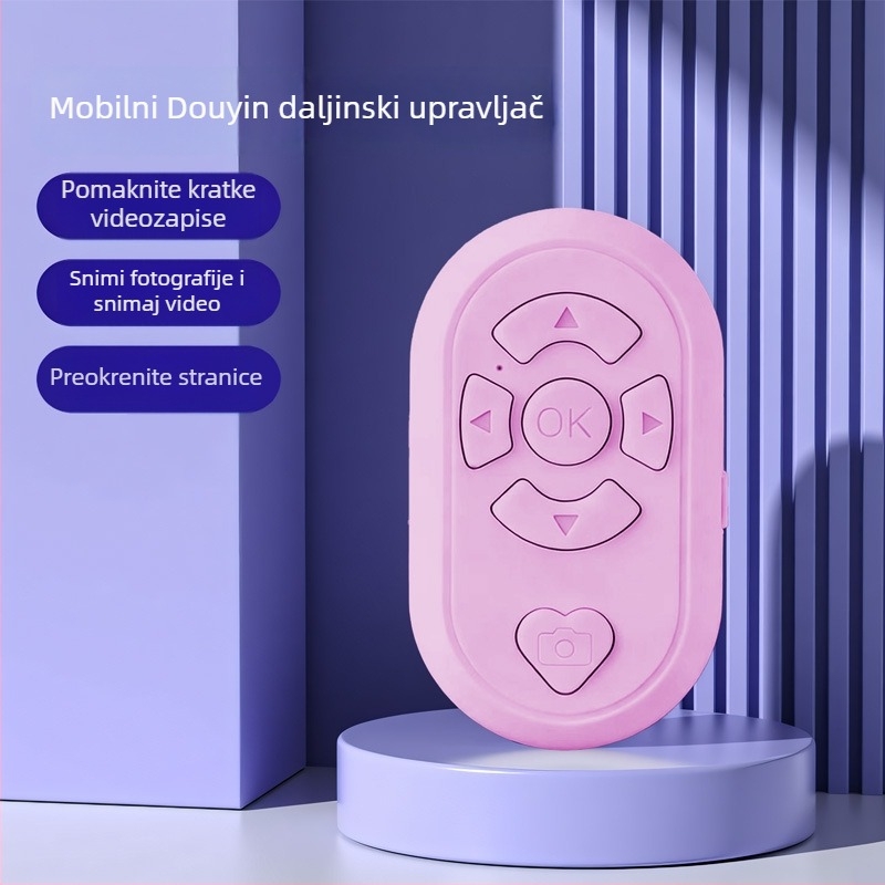 Bluetooth daljinski upravljač za selfie s višestrukim funkcijama za snimanje videa i prebacivanje stranica — BLE 6.1, ABS kućište, dimenzije 65×37×15 mm, težina 19 g, model DYYKQ