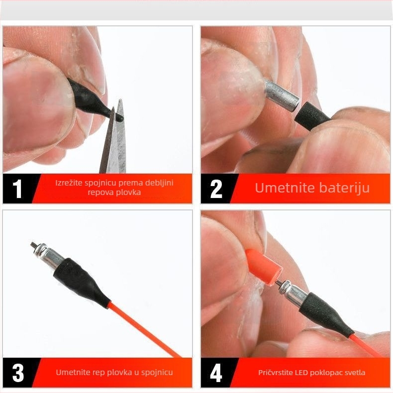 LED svjetlo za plovak za ribolov, plastični plovak s promjenom boje, okomit drift, Jietuo Fishing Gear