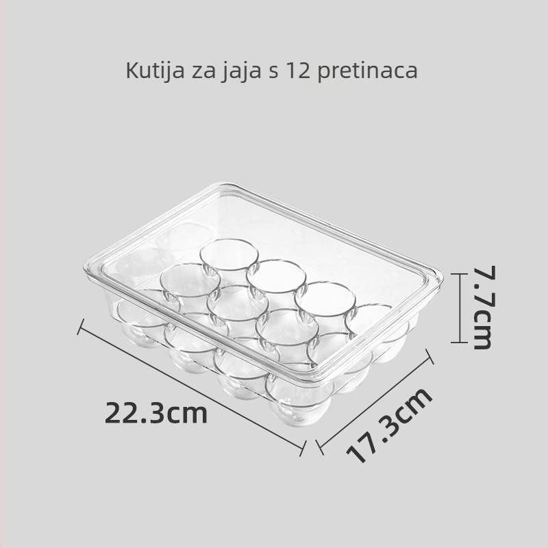 Kutija za hladnjak s ručkom, PET materijal za prehrambeni kontakt, velika kapaciteta, za jaja, voće i povrće, s odvodom