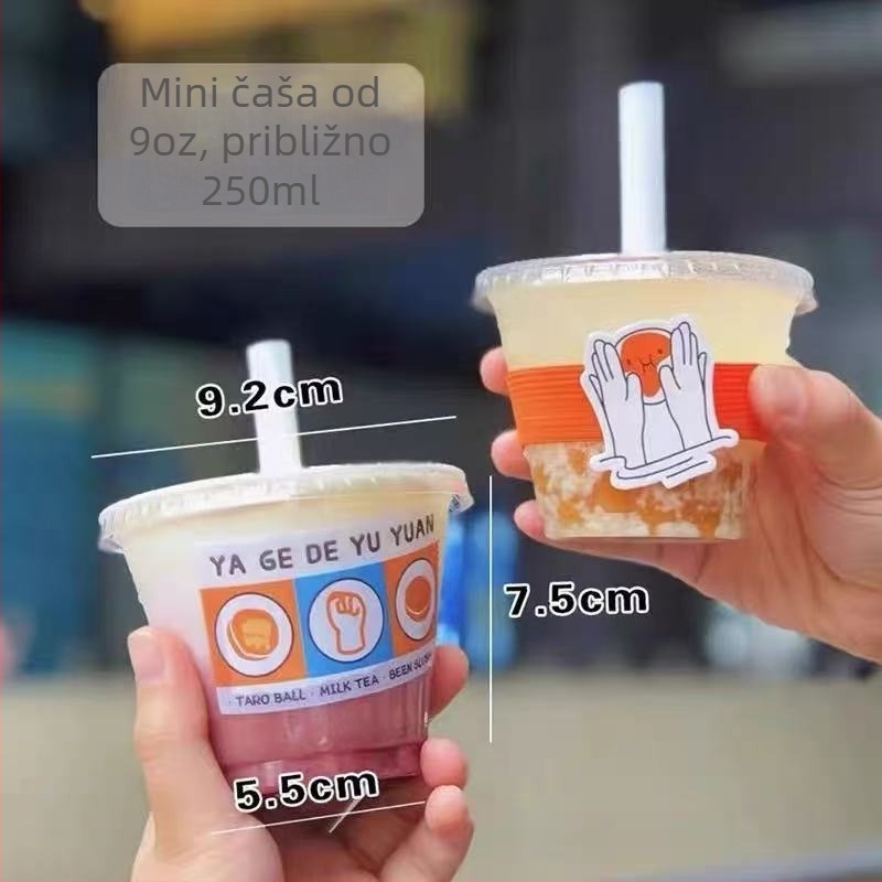 Jednokratna mini šalica za čaj s mlijekom, PET plast, protiv curenja, visoka prozirnost, zapremina <100 ml