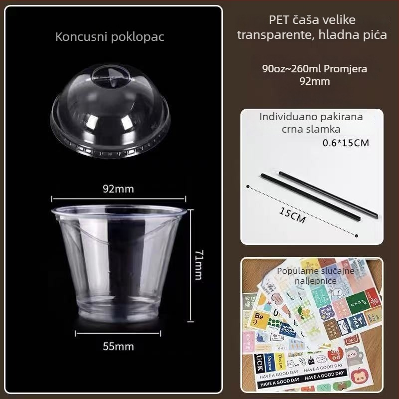 Jednokratna mini šalica za čaj s mlijekom, PET plast, protiv curenja, visoka prozirnost, zapremina <100 ml