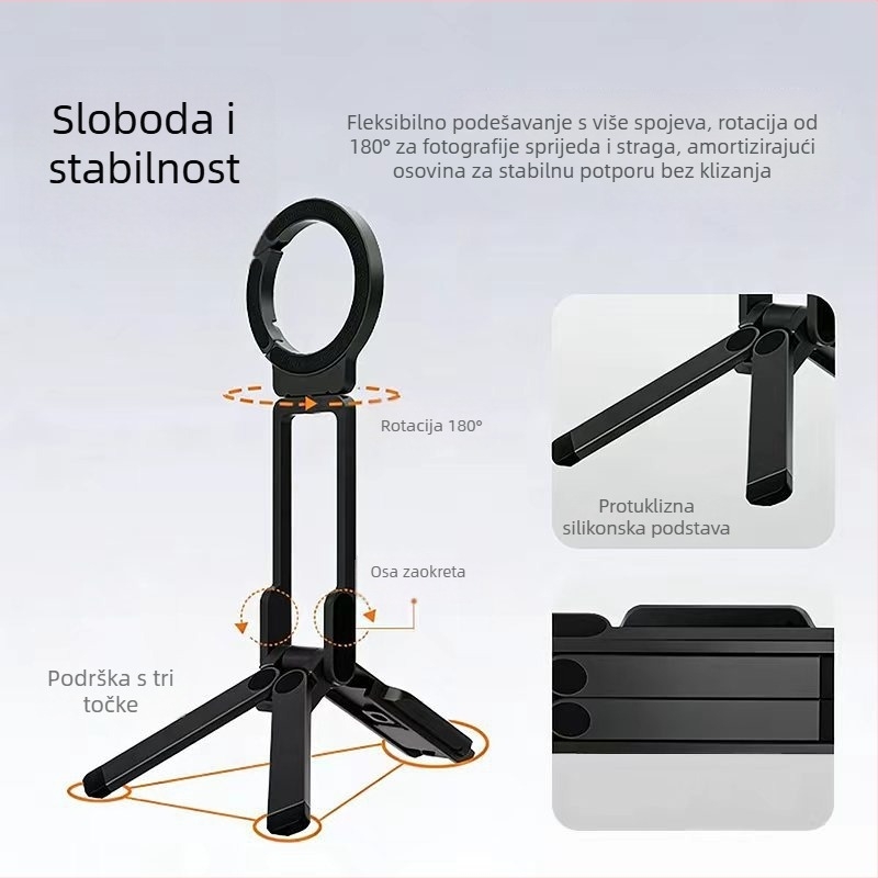 Selfie štap s držačem za telefon - okretan, prenosiv, svestran, prilagodljiv, za putovanja i prijenos uživo
