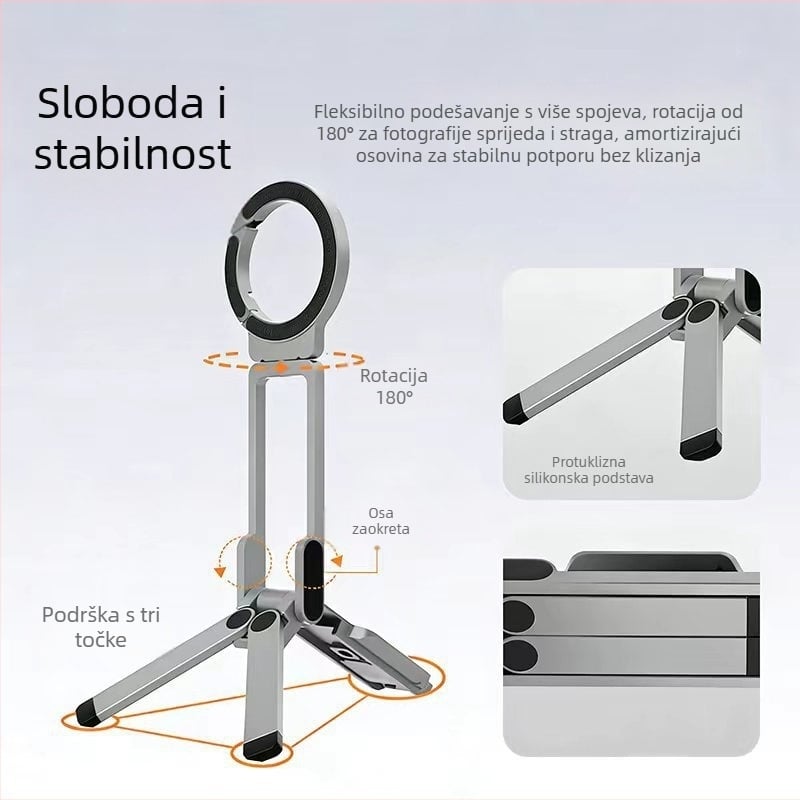 Selfie štap s držačem za telefon - okretan, prenosiv, svestran, prilagodljiv, za putovanja i prijenos uživo
