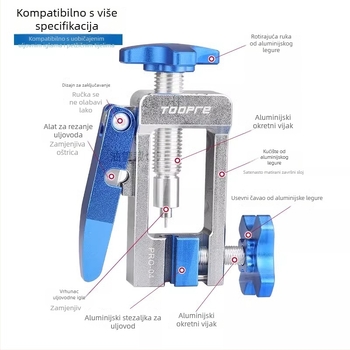 TOOPRE Aluminijska legura alat za montažu hidraulične kočione linije — ugradnja igle, pritisk olivne glave, rezač cijevi, prilagodljiv