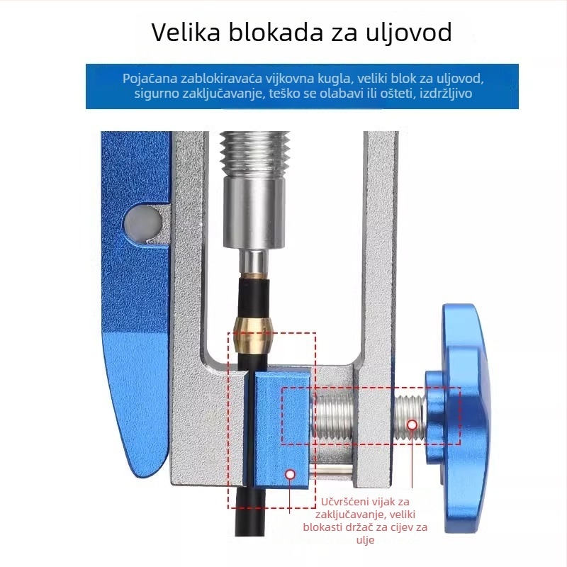 TOOPRE Aluminijska legura alat za montažu hidraulične kočione linije — ugradnja igle, pritisk olivne glave, rezač cijevi, prilagodljiv