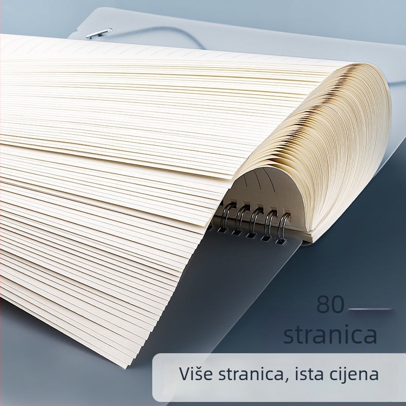 Spiralno povezani bilježnica s mrežom i horizontalnim linijama, debela verzija za srednju školu i prijemne ispite za magistarski studij