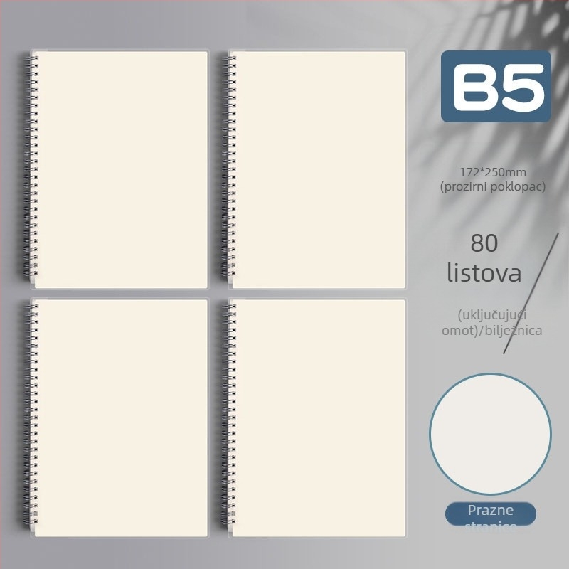 Spiralno povezani bilježnica s mrežom i horizontalnim linijama, debela verzija za srednju školu i prijemne ispite za magistarski studij