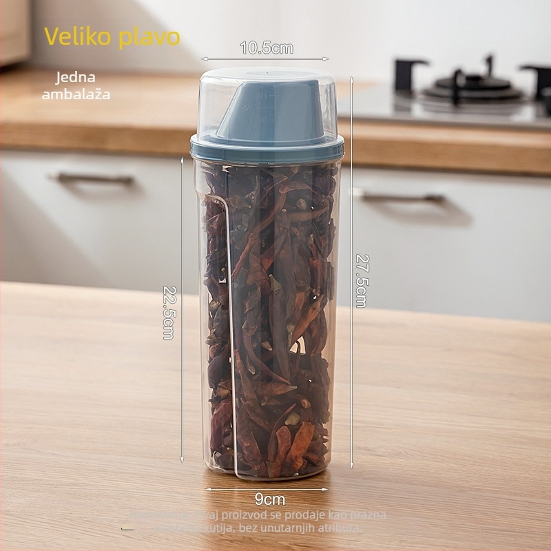 Plastična posuda za začine, 1-2 L, okruglog oblika, moderni minimalistički stil, premium razina