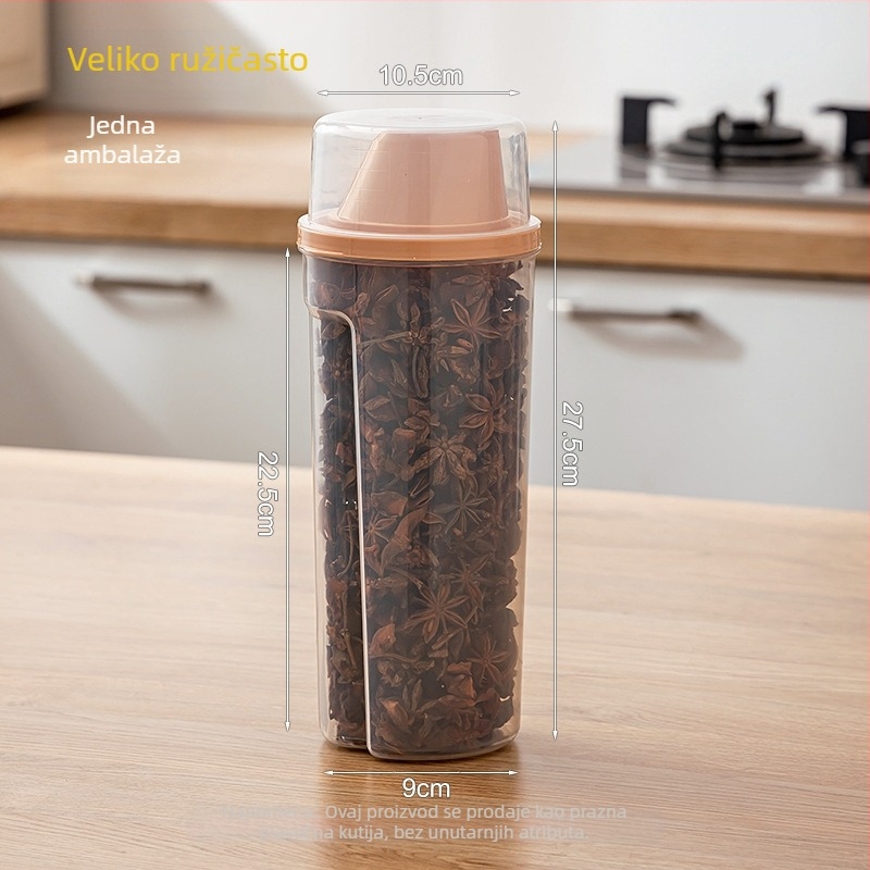 Plastična posuda za začine, 1-2 L, okruglog oblika, moderni minimalistički stil, premium razina