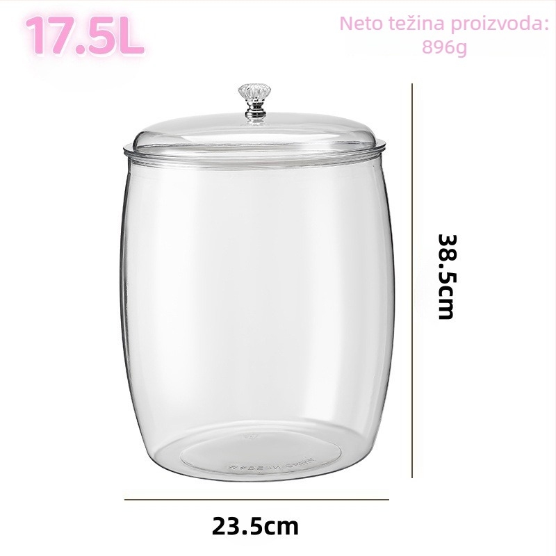 Crisper box - Prozirni plastični spremnik za kuhinju, 5-djelni set, PET, kapacitet 4.1-5 L, lagani luksuz