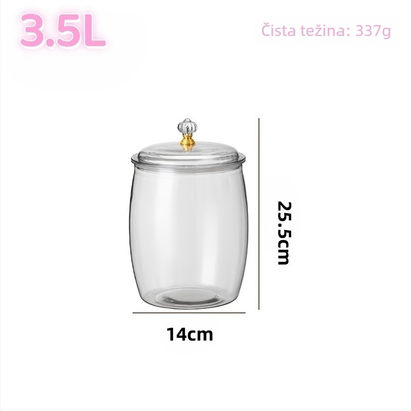 Crisper box - Prozirni plastični spremnik za kuhinju, 5-djelni set, PET, kapacitet 4.1-5 L, lagani luksuz