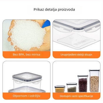 Kvadratni prozirni plastični spremnik za hranu sa sigurnim zatvaranjem, 800–1000 ml