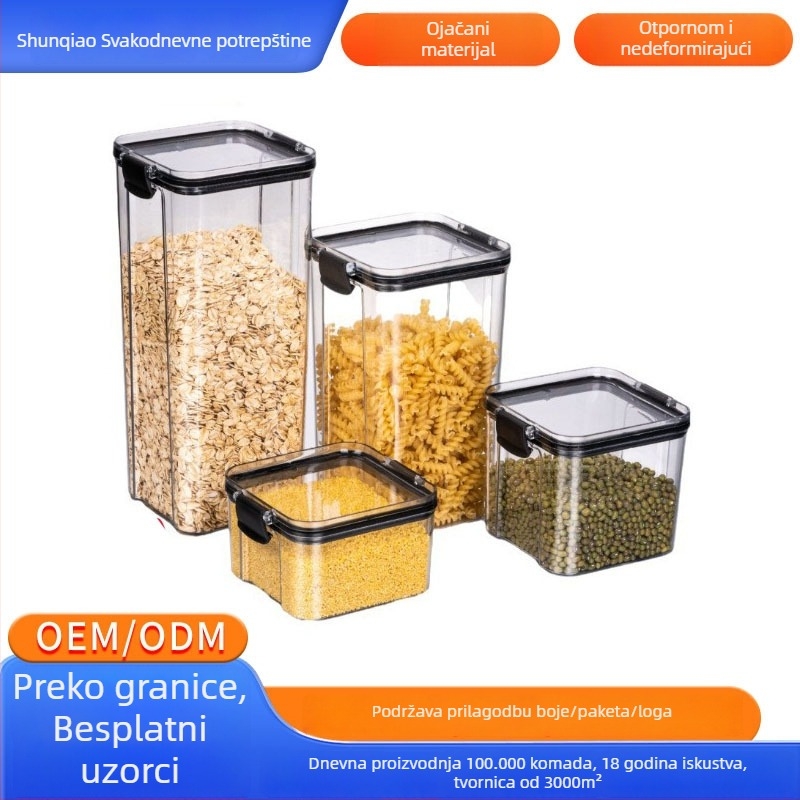Kvadratni prozirni plastični spremnik za hranu sa sigurnim zatvaranjem, 800–1000 ml