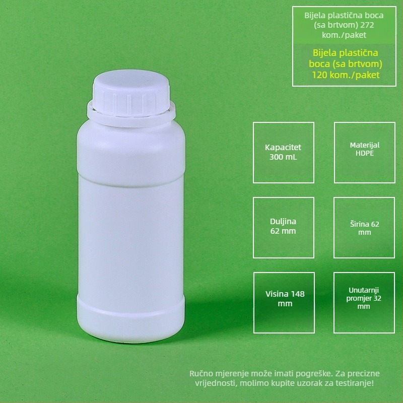 HDPE okrugla boca za pesticid, blow molding, vanjski poklopac, 100% čist materijal, ispis logotipa
