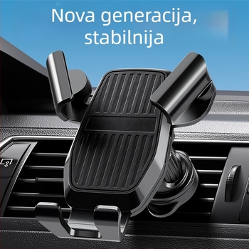 Držač za telefon u automobilskom ventilacijskom otvoru s gravitacijskim senzorom, otporan na udarce, univerzalna kompatibilnost