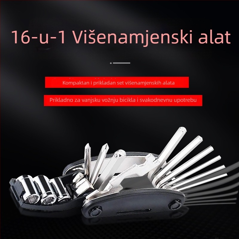 Set alata za popravak bicikla — POM materijal, pumpa za gume, ključ, višenamjenski alat za planinski bicikl