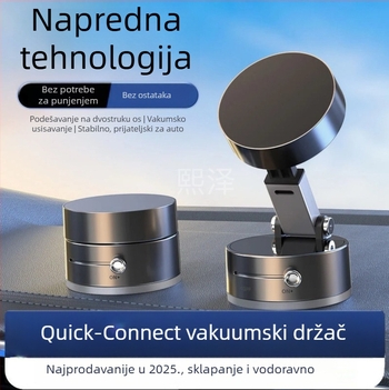 2025 Držač za telefon u autu s magnetskim pričvršćivanjem i vakuum nosačem na prednje staklo, sklopivi dizajn
