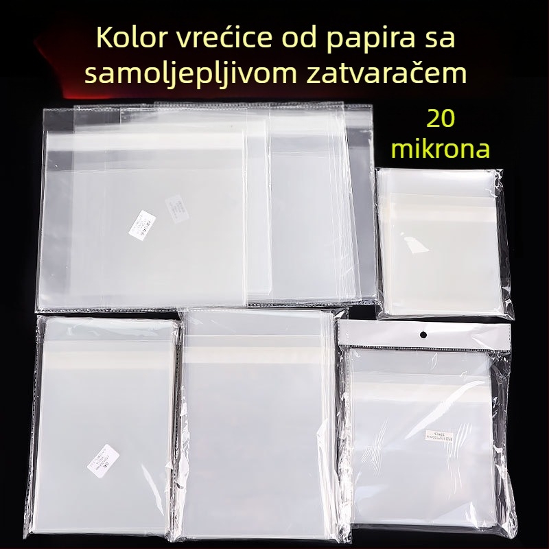 CPP OPP kompozitne samoljepljive ZIP vrećice za pakiranje, univerzalna upotreba, prozirne, duljina zatvaranja 5–20 cm, marka Other
