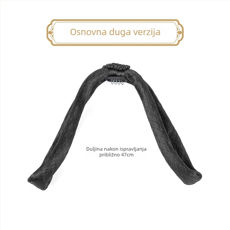 Perika za drevno-kineski kostim s bazom i promjenjivim stilom. Univerzalna prilagodba, pogodna za sve oblike lica i tonove kože. Ne može se obojiti ili koristiti trajne tretmane.