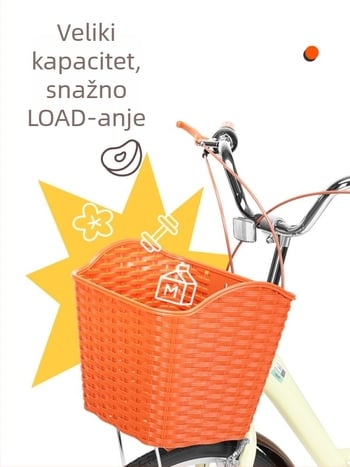 Prednja košara za bicikl — univerzalna, prednji nosač, plastična, marka FOREVER