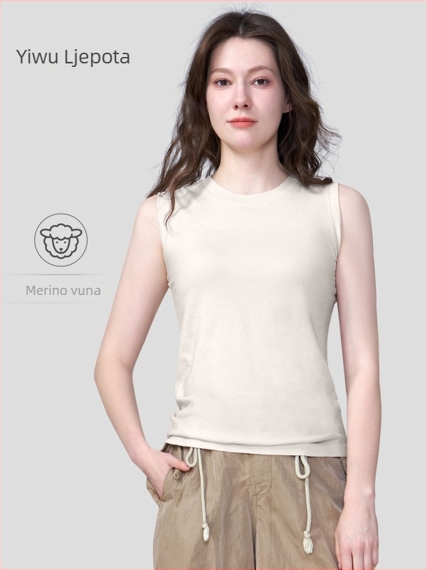Ženski tank top od merino vune, brzo se suši, odvodi vlagu, dužina do struka, uski kroj; sastav: 57,5% Ecovero, 14,5% Merino Wool, 28% Nylon.