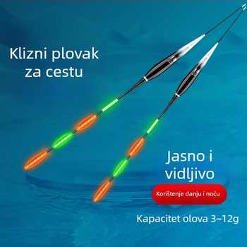 Klizajući plovak za dugačke izbačaje, mijenja boju i svijetli, debeli i upečatljivi elektronički plovak za ribolov na kamenitim obalama