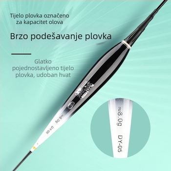 Klizajući plovak za dugačke izbačaje, mijenja boju i svijetli, debeli i upečatljivi elektronički plovak za ribolov na kamenitim obalama