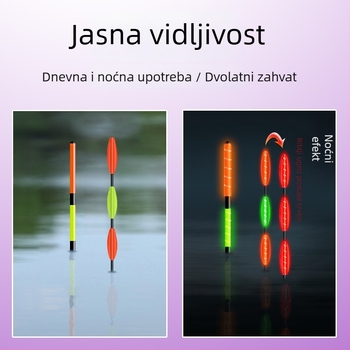 Klizajući plovak za dugačke izbačaje, mijenja boju i svijetli, debeli i upečatljivi elektronički plovak za ribolov na kamenitim obalama