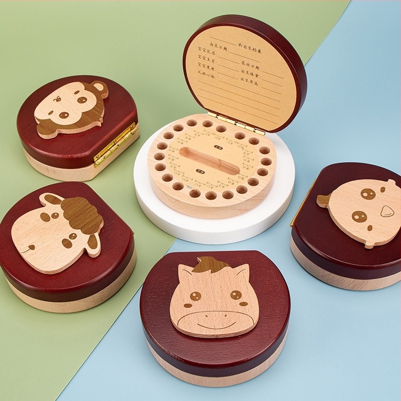 Drvena kutija za spomen zuba djeci (4–6 godina) – pohrana zuba, Thousand Change