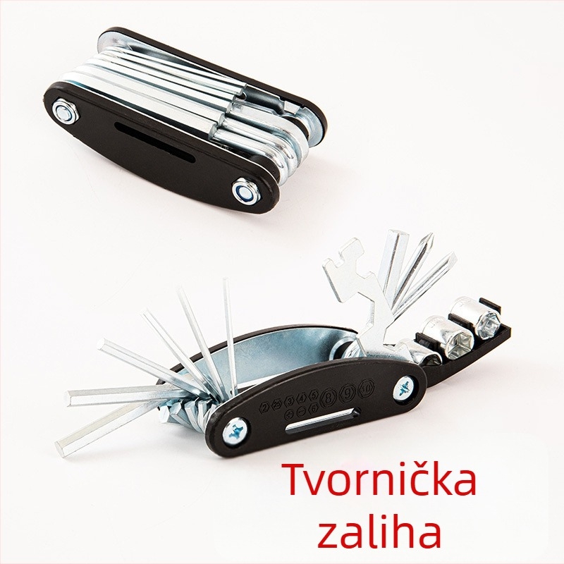 Biciklistički 16-u-1 višenamjenski set alata za popravak guma, prenosni sklopivi alat